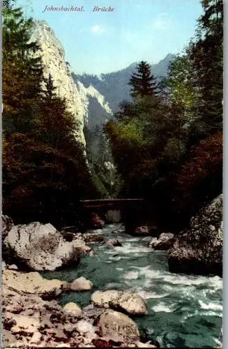 56079 - Steiermark - Gesäuse , Johnsbachtal , Johnsbach , Brücke - gelaufen 1910