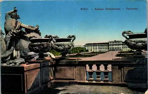 56090 - Wien - Schönbrunn , Schloss Schönbrunn Park Partie - gelaufen 1917