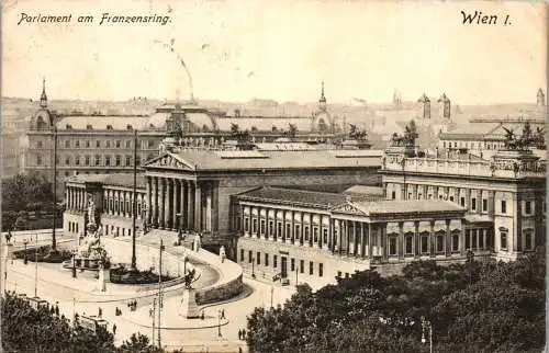 56097 - Wien - Wien I , Parlament am Franzensring - gelaufen 1907