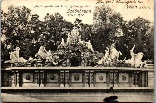 56107 - Wien - Schönbrunn , Neptungrotte im K. K. Schlossgarten , Wien XIII - gelaufen 1909