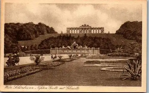 56108 - Wien - Schönbrunn , Neptun Grotte mit Gloriette - gelaufen 1922