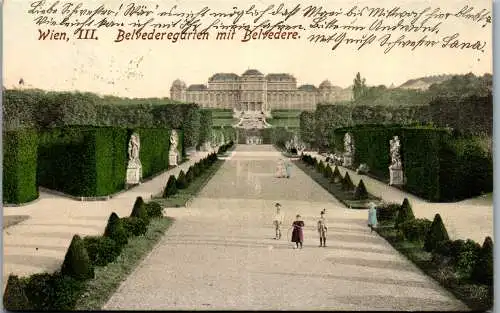 56124 - Wien - Wien III , Belvederegarten im Belvedere - gelaufen 1909