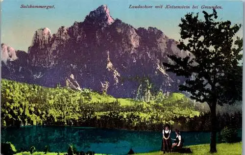 56135 - Oberösterreich - Gmunden , Laudachsee mit Katzenstein - nicht gelaufen 1910