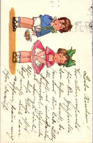 56142 - Künstlerkarte - Liebespärchen , n. signiert - gelaufen 1937