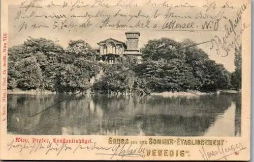 56160 - Wien - Wien , Prater , Constantinhügel , Gruss aus dem Sommer Etablissement Venedig - gelaufen 1903