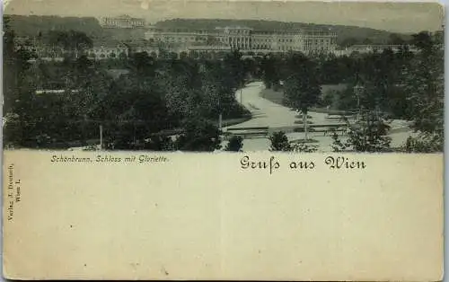 56164 - Wien - Schönbrunn , Gruss aus Wien , Schönbrunn mit Gloriette - nicht gelaufen