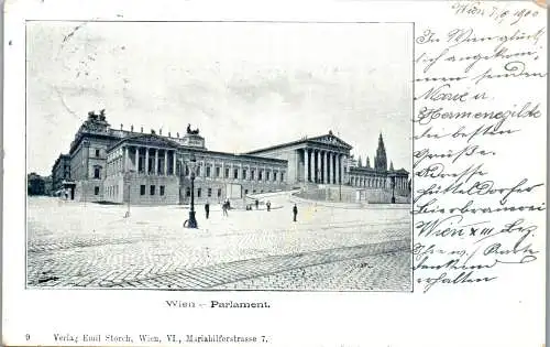 56170 - Wien - Wien , Parlament - gelaufen 1900