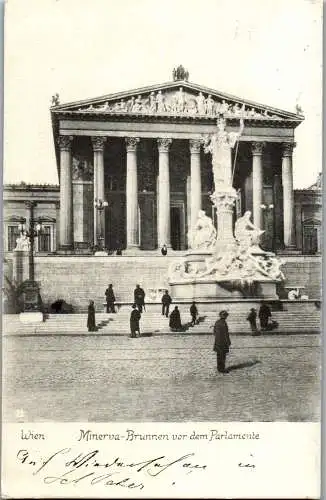 56172 - Wien - Wien I , Minerva Brunnen vor dem Parlament - gelaufen 1907