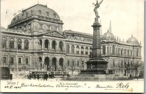 56176 - Wien - Wien I , K. K. Universität , Liebenberg Denkmal - gelaufen 1905