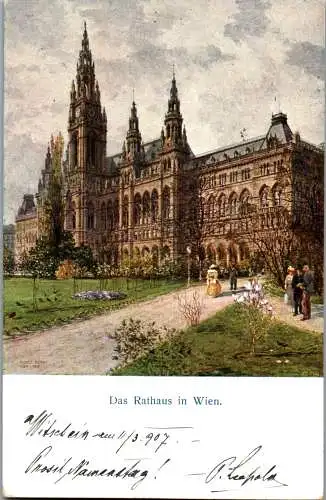 56186 - Wien - Wien , Rathaus - gelaufen 1907