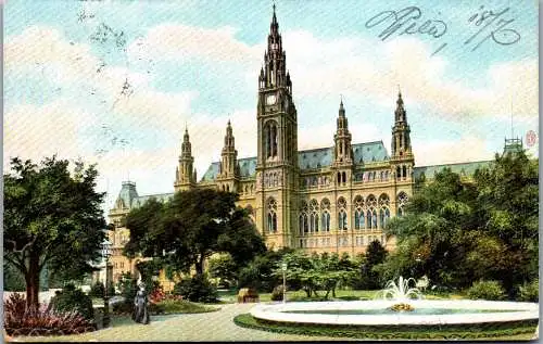 56189 - Wien - Wien , Rathaus - gelaufen 1907