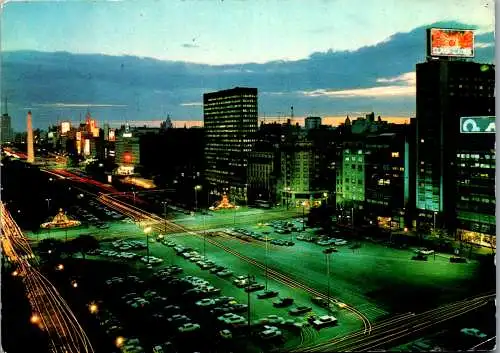 56210 - Argentinien - Buenos Aires , Vista nocturna de Avenida 9 de Julio - gelaufen