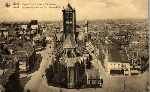 56248 - Belgien - Gand , Gent , Eglise Saint Nicolas et Panorama - nicht gelaufen