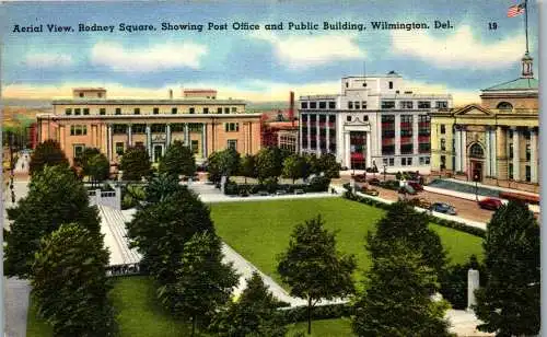 56249 - USA - Wilmington , Aerial View Rodney Square , Post Office and Public Building - gelaufen 1956