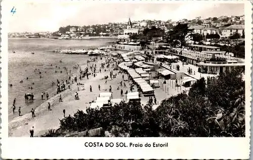 56276 - Portugal - Estoril , Costa del Sol , Praia do Estoril - gelaufen 1956