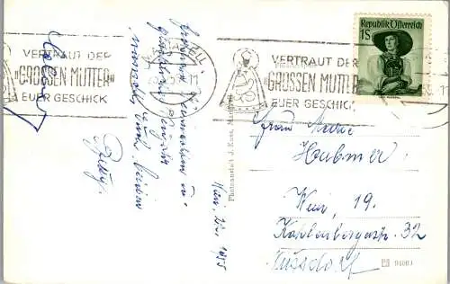 56278 - Steiermark - Mariazell , mit Gemeindealpe und Ötscher , Winter - gelaufen 1955