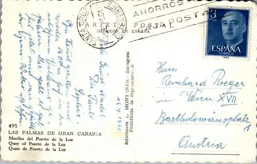 56287 - Spanien - Gran Canaria , Las Palmas de Gran Canaria , Muelles del Puerto de la Luz - gelaufen 1960