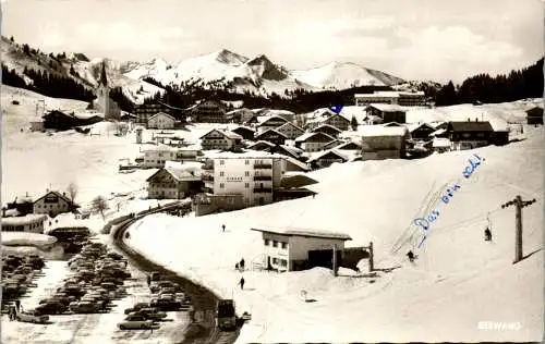 56314 - Tirol - Berwang , Wintersportplatz mit Knittelkarspitze , Steinkarspitze , Galtjoch - gelaufen