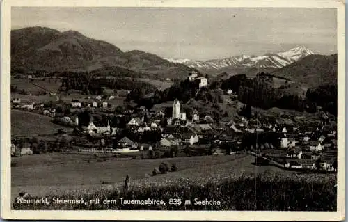 56321 - Steiermark - Neumarkt , mit dem Tauerngebiet , Panorama - gelaufen