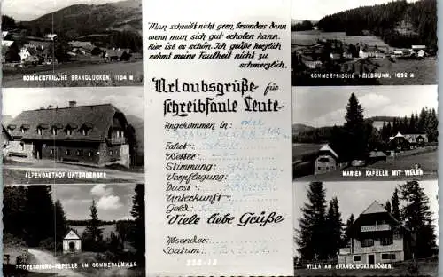 56375 - Steiermark - Brandlucken , Gasthof Unterberger , Sommeralm , Heilbrunn , Villa Brandluckenkögerl 1964