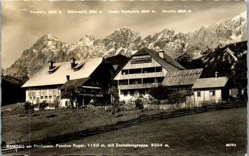 56390 - Steiermark - Ramsau , am Dachstein , Pension Royer , Torstein , Mitterspitz , Dirndl - gelaufen 1960