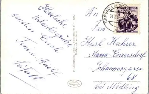 56390 - Steiermark - Ramsau , am Dachstein , Pension Royer , Torstein , Mitterspitz , Dirndl - gelaufen 1960