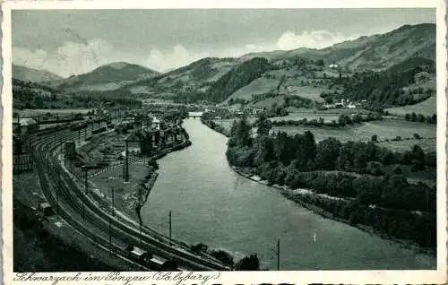 56423 - Salzburg - Schwarzach , im Pongau , Panorama - gelaufen 1944