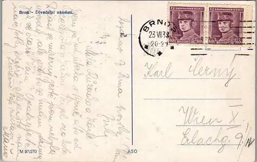 56442 - Tschechien - Brno , Brünn , Divadelni namesti - gelaufen 1933