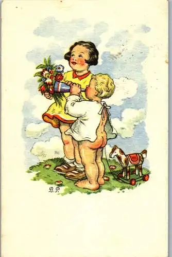 56466 - Künstlerkarte - Kinder , signiert - gelaufen 1941