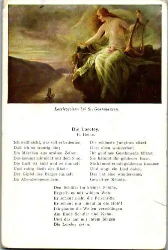 56495 - Deutschland - Loreley , Die Loreley von H. Heine , Loreleyfelsen bei St. Goarshausen - nicht gelaufen