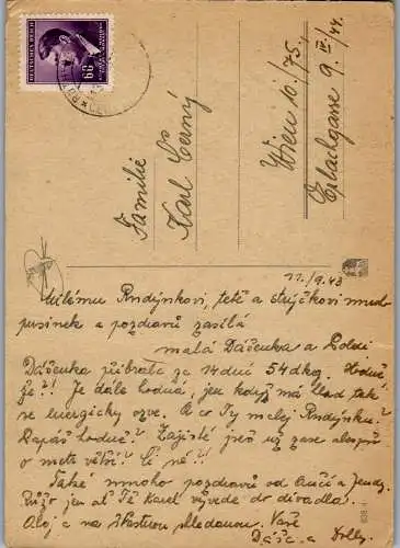 56580 - Künstlerkarte - signiert , Motiv , Gänse , Hirtenjunge - gelaufen 1943