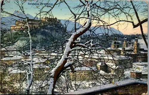 56591 - Salzburg - Salzburg , im Winter - gelaufen 1914