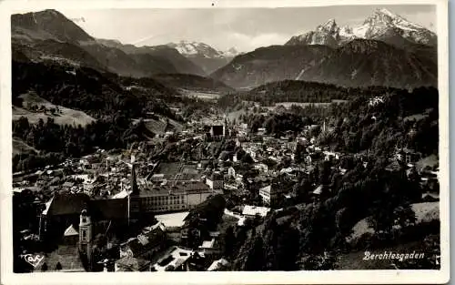 56631 - Deutschland - Berchtesgaden , Blick vom Restaurant Lockstein , Schönfeldspitze , Watzmann - gelaufen