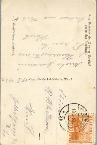 56647 - Niederösterreich - Leobendorf , Burg Kreuzstein , Zweiter Burghof gegen den Nordtrakt - gelaufen 1930