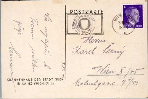 56661 - Wien - Künstlerkarte , Krankenhaus der Stadt Wien in Lainz XIII - gelaufen 1942