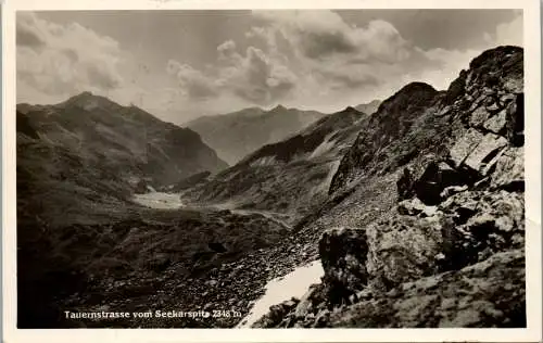 56666 - Salzburg - Radstädter Tauern , Tauernstrasse vom Seekarspitz - gelaufen 1949