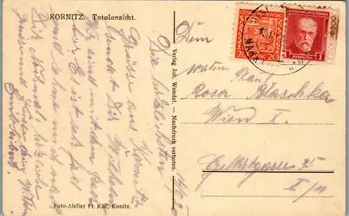 56718 - Tschechien - Kornitz , Chornice , Mährisch Trübau , Totalansicht - gelaufen 1920