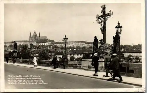 56720 - Tschechien - Praha , Prag , Karluv most a Hradcany , Autoposta - gelaufen 1938