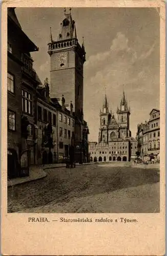 56745 - Tschechien - Praha , Prag , Staromestska radnice s Tynem - gelaufen 1930