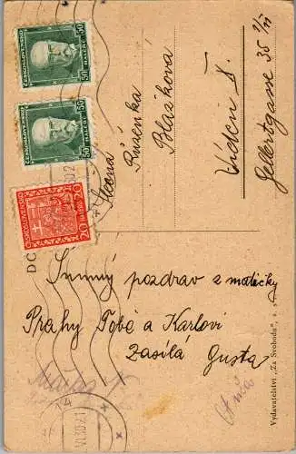 56745 - Tschechien - Praha , Prag , Staromestska radnice s Tynem - gelaufen 1930