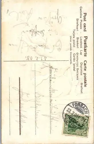 56773 - Motiv - Paare , Sei gegrüßt du mein schönes Sorrent , Prägekarte - gelaufen 1908