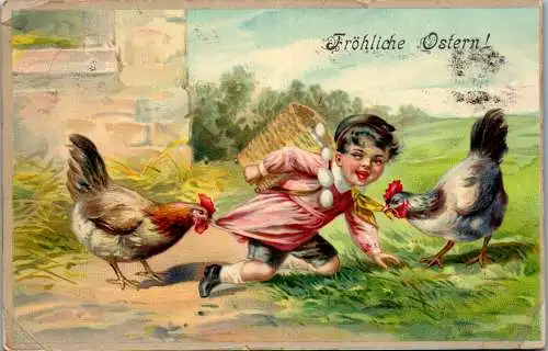 56792 - Feiern und Feste - Ostern , Fröhliche Ostern - gelaufen 1912