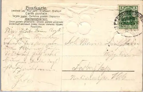 56794 - Künstlerkarte - Motiv , Prägekarte , Bahnpost Stempel - gelaufen 1907