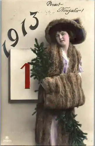 56799 - Feiern und Feste - Neujahr , Prosit Neujahr - gelaufen 1912