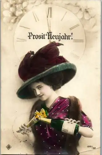 56801 - Feiern und Feste - Neujahr , Motiv - gelaufen 1910