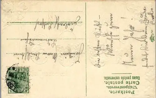 56802 - Feiern und Feste - Neujahr , Viel Glück - gelaufen 1907