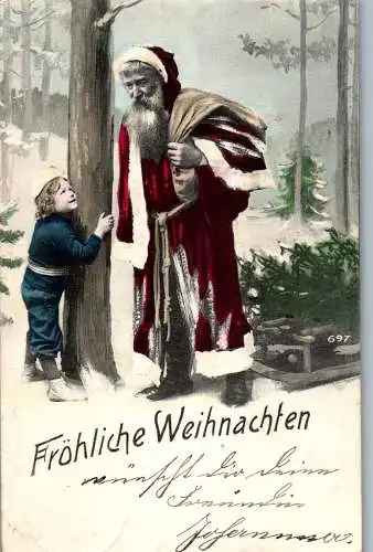 56806 - Feiern und Feste - Weihnachten , Fröhliche Weihnachten , Santa - gelaufen 1905