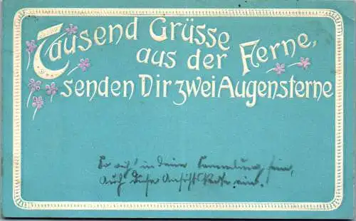 56807 - Feiern und Feste - Sonstige , Tausend Grüße aus der Ferne , Prägekarte - gelaufen 1906