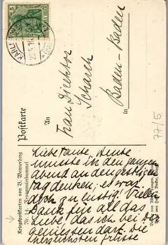56828 - Künstlerkarte - B. Wennerberg , Nr. 14 , B. Wennerberg , Renommierbummel - gelaufen 1916