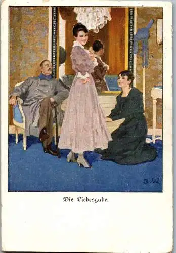 56836 - Künstlerkarte - B. Wennerberg , Die Liebesgabe , Lustige Blätter - gelaufen 1919